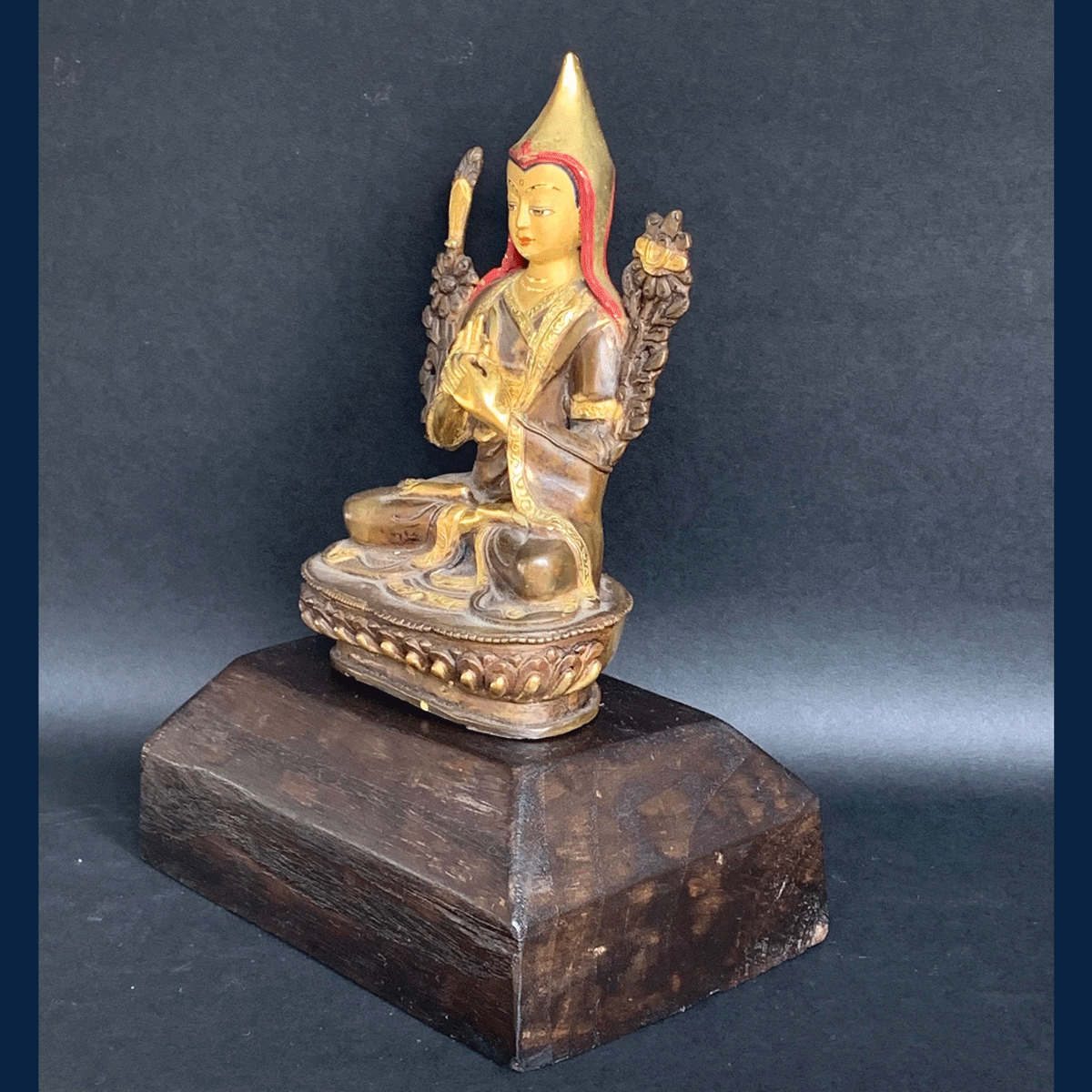 Bronze Ornate Lama Figurine - Image 4