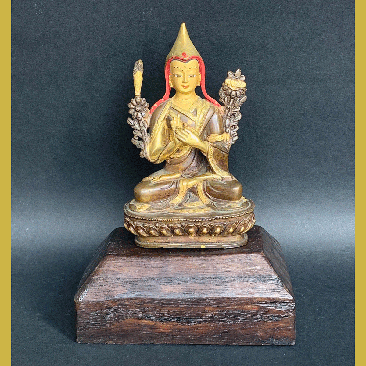 Bronze Ornate Lama Figurine